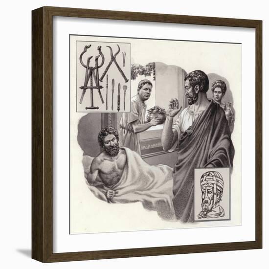 Galen the Physician Risks His Life Telling a Roman Emperor He Has Been Over-Eating-Pat Nicolle-Framed Giclee Print