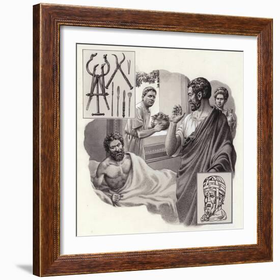 Galen the Physician Risks His Life Telling a Roman Emperor He Has Been Over-Eating-Pat Nicolle-Framed Giclee Print