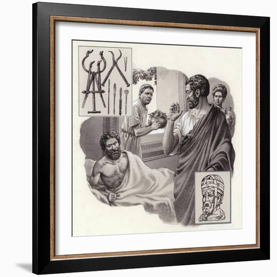 Galen the Physician Risks His Life Telling a Roman Emperor He Has Been Over-Eating-Pat Nicolle-Framed Giclee Print