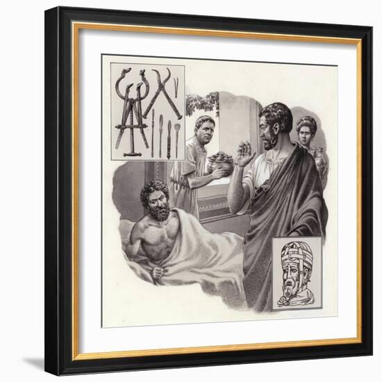 Galen the Physician Risks His Life Telling a Roman Emperor He Has Been Over-Eating-Pat Nicolle-Framed Giclee Print