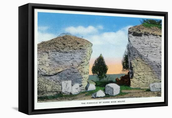 Galena, Illinois, Scenic View of the Pinnacle of Horse Shoe Mound-Lantern Press-Framed Stretched Canvas