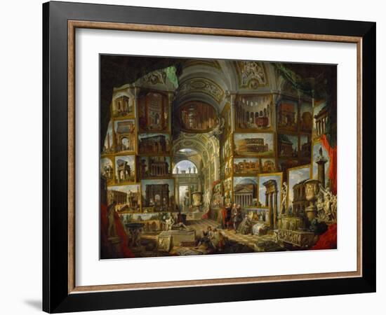Galerie de vues de la Rome antique, painted 1756-57 for the Duc de Choiseul.-Giovanni Paolo Pannini-Framed Premium Giclee Print