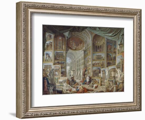 Galerie de vues de la Rome Antique-Giovanni Paolo Pannini-Framed Giclee Print