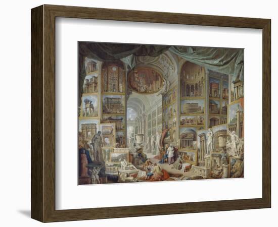 Galerie de vues de la Rome Antique-Giovanni Paolo Pannini-Framed Giclee Print