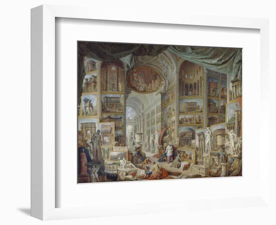 Galerie de vues de la Rome Antique-Giovanni Paolo Pannini-Framed Giclee Print