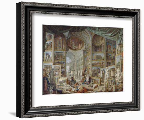 Galerie de vues de la Rome Antique-Giovanni Paolo Pannini-Framed Giclee Print