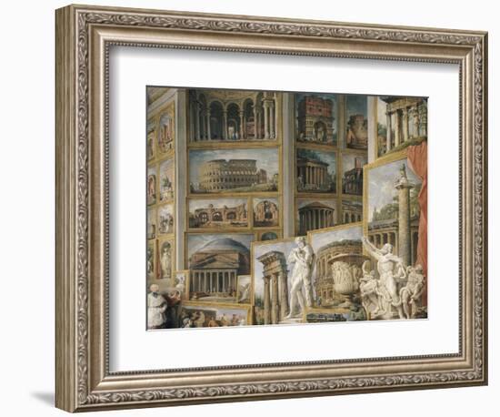 Galerie de vues de la Rome Antique-Giovanni Paolo Pannini-Framed Giclee Print