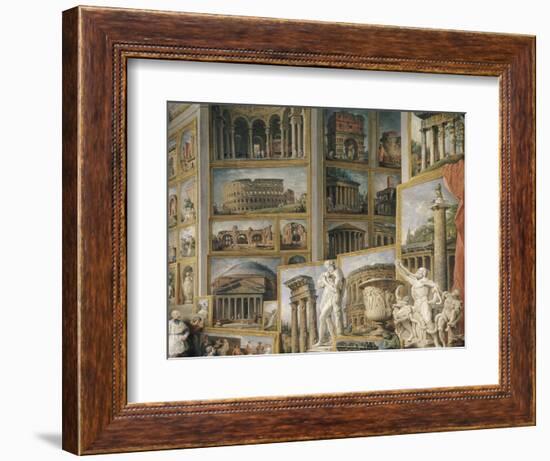 Galerie de vues de la Rome Antique-Giovanni Paolo Pannini-Framed Giclee Print