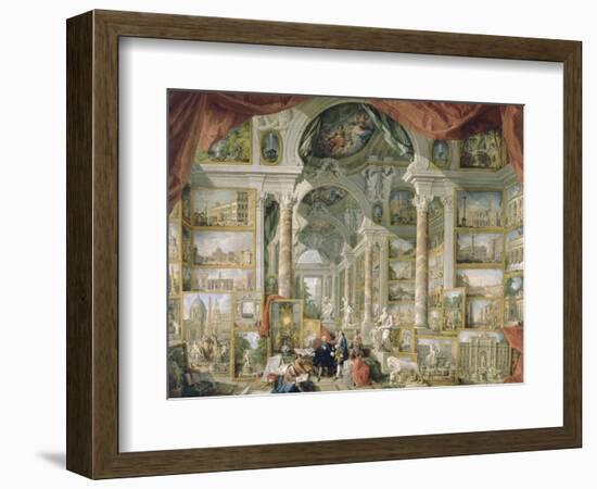 Galerie de vues de la Rome Moderne-Giovanni Paolo Pannini-Framed Giclee Print