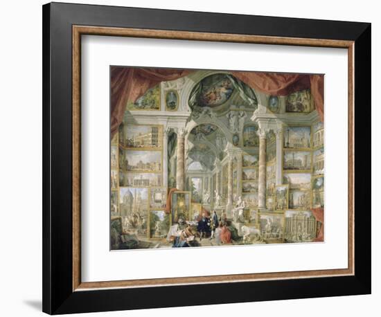 Galerie de vues de la Rome Moderne-Giovanni Paolo Pannini-Framed Giclee Print