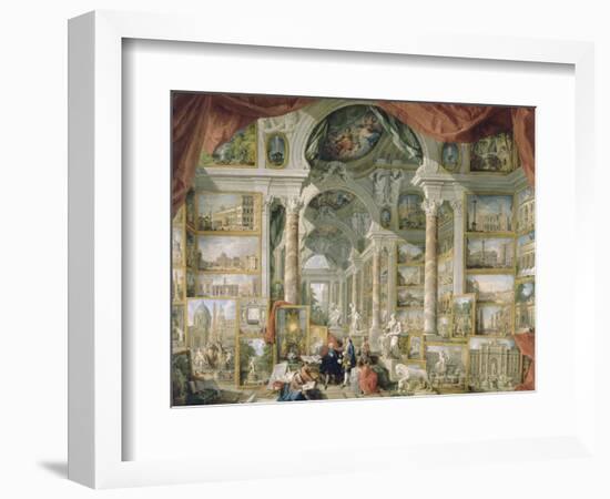 Galerie de vues de la Rome Moderne-Giovanni Paolo Pannini-Framed Giclee Print