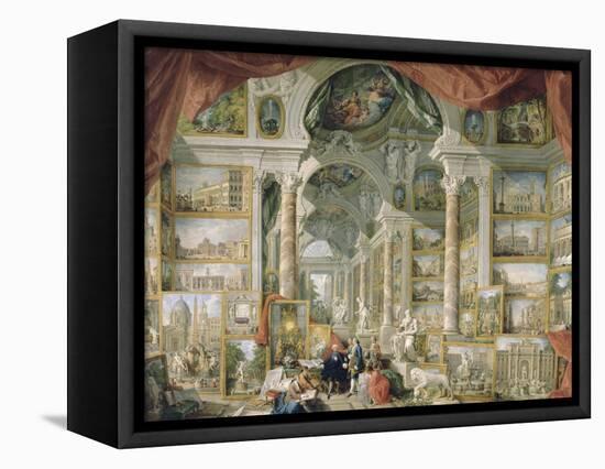 Galerie de vues de la Rome Moderne-Giovanni Paolo Pannini-Framed Premier Image Canvas