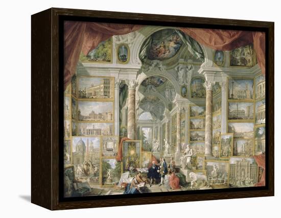 Galerie de vues de la Rome Moderne-Giovanni Paolo Pannini-Framed Premier Image Canvas