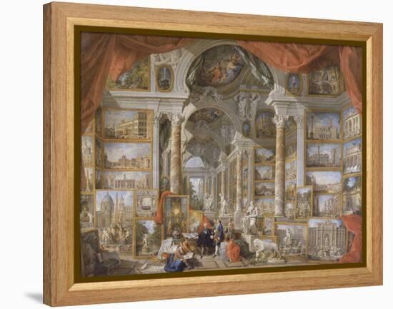 Galerie de vues de la Rome Moderne-Giovanni Paolo Pannini-Framed Premier Image Canvas