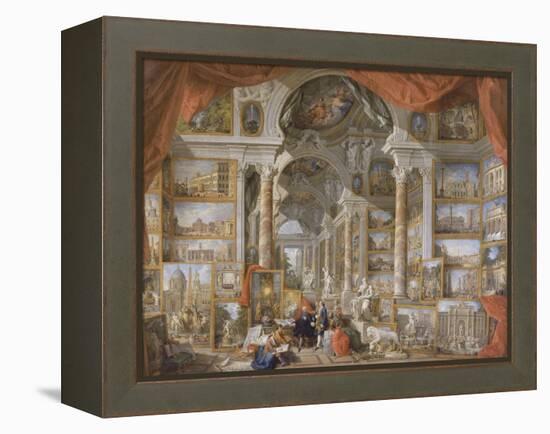 Galerie de vues de la Rome Moderne-Giovanni Paolo Pannini-Framed Premier Image Canvas