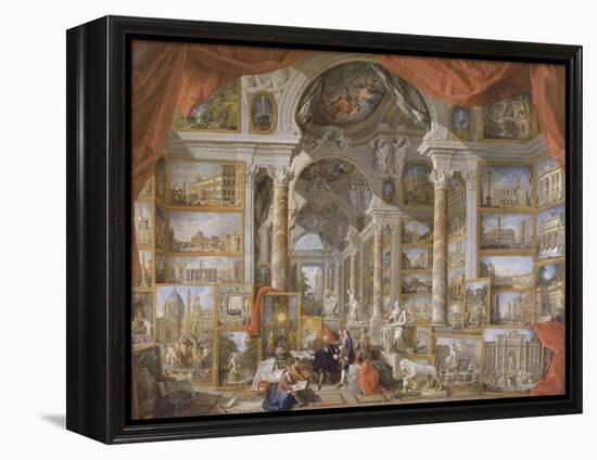 Galerie de vues de la Rome Moderne-Giovanni Paolo Pannini-Framed Premier Image Canvas