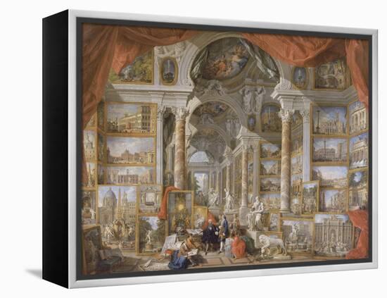 Galerie de vues de la Rome Moderne-Giovanni Paolo Pannini-Framed Premier Image Canvas