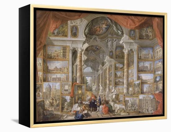 Galerie de vues de la Rome Moderne-Giovanni Paolo Pannini-Framed Premier Image Canvas