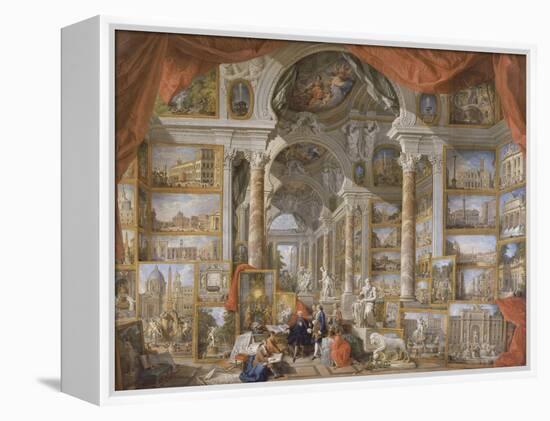 Galerie de vues de la Rome Moderne-Giovanni Paolo Pannini-Framed Premier Image Canvas