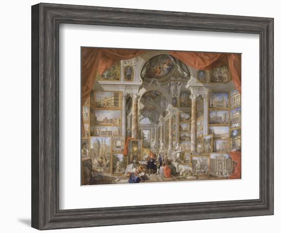 Galerie de vues de la Rome Moderne-Giovanni Paolo Pannini-Framed Giclee Print