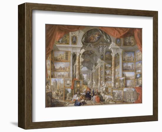 Galerie de vues de la Rome Moderne-Giovanni Paolo Pannini-Framed Giclee Print