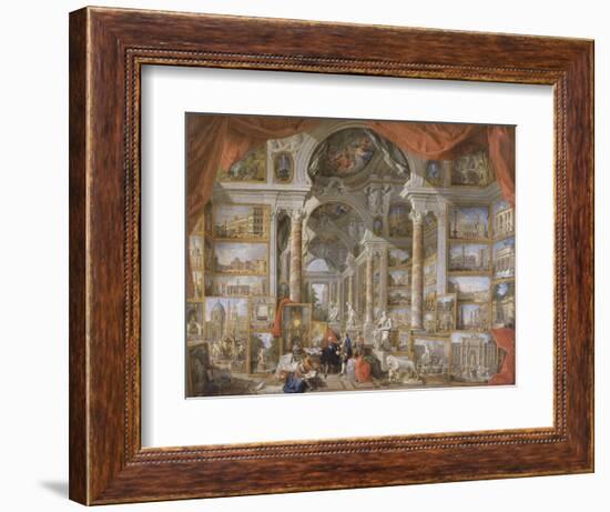 Galerie de vues de la Rome Moderne-Giovanni Paolo Pannini-Framed Giclee Print