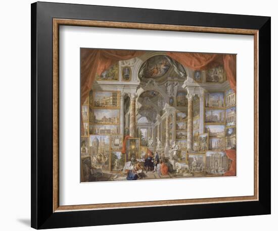 Galerie de vues de la Rome Moderne-Giovanni Paolo Pannini-Framed Giclee Print