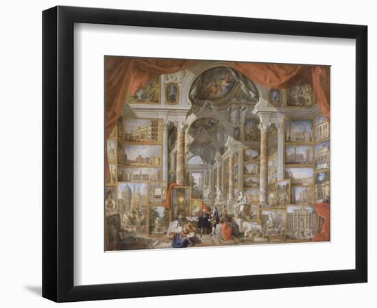 Galerie de vues de la Rome Moderne-Giovanni Paolo Pannini-Framed Giclee Print