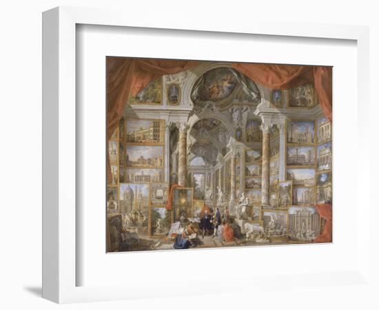 Galerie de vues de la Rome Moderne-Giovanni Paolo Pannini-Framed Giclee Print