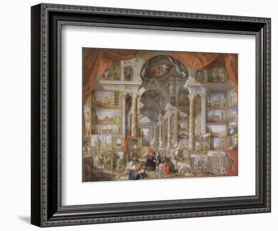 Galerie de vues de la Rome Moderne-Giovanni Paolo Pannini-Framed Giclee Print