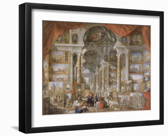 Galerie de vues de la Rome Moderne-Giovanni Paolo Pannini-Framed Giclee Print