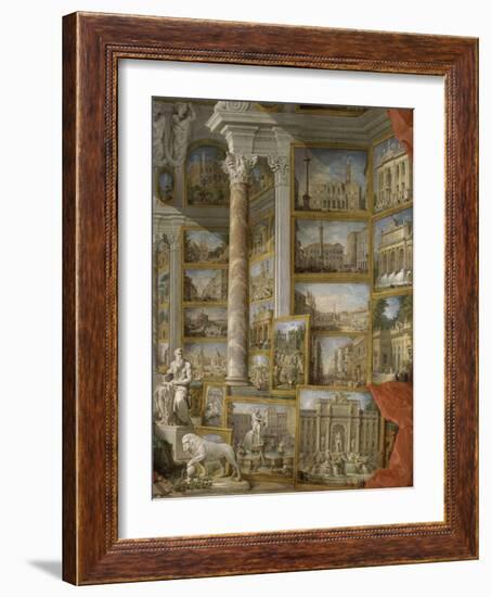 Galerie de vues de la Rome Moderne-Giovanni Paolo Pannini-Framed Giclee Print