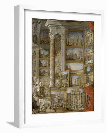 Galerie de vues de la Rome Moderne-Giovanni Paolo Pannini-Framed Giclee Print