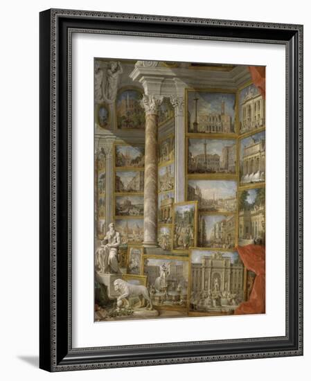 Galerie de vues de la Rome Moderne-Giovanni Paolo Pannini-Framed Giclee Print