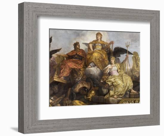 Galerie des Glaces : plafond, compartiment central "-Charles Le Brun-Framed Giclee Print