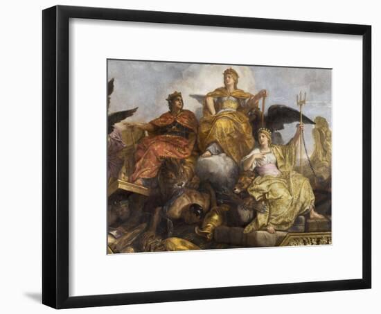 Galerie des Glaces : plafond, compartiment central "-Charles Le Brun-Framed Giclee Print