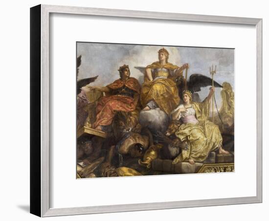 Galerie des Glaces : plafond, compartiment central "-Charles Le Brun-Framed Giclee Print