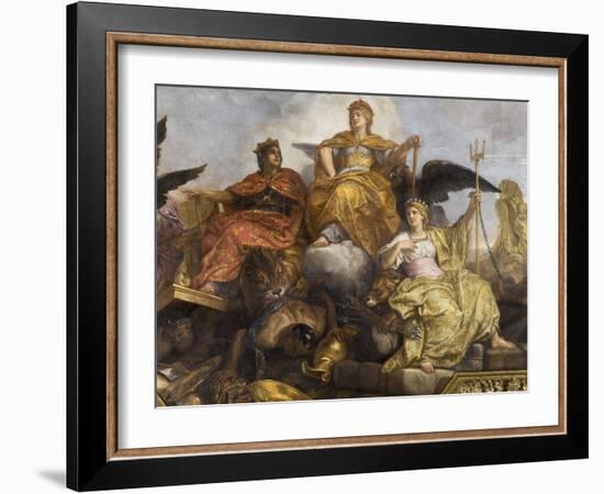 Galerie des Glaces : plafond, compartiment central "-Charles Le Brun-Framed Giclee Print