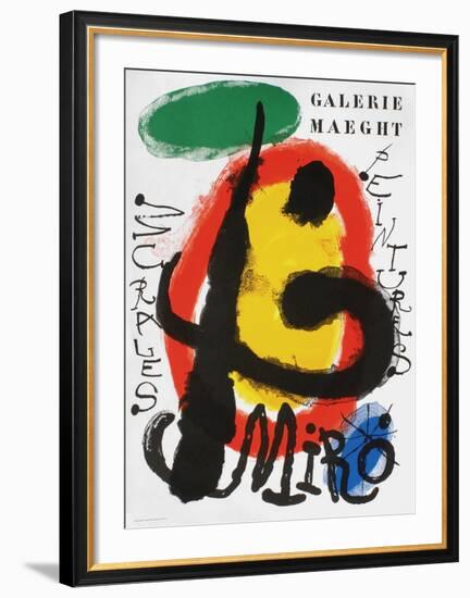 Galerie Maeght, Peintures Recentes-Joan Miro-Framed Collectable Print