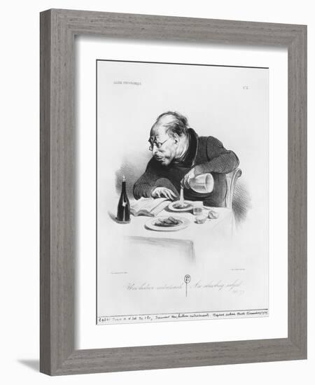 Galerie Physionomique, Une Lecture Entrainante, an Absorbing Subject, Plate 3, Le Charivari, 1836-Honore Daumier-Framed Giclee Print