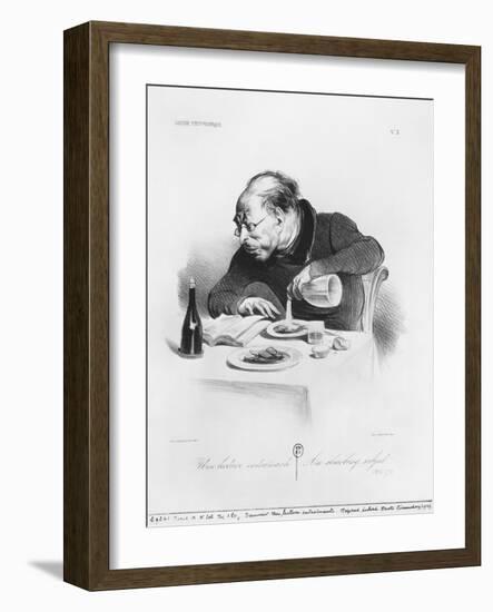Galerie Physionomique, Une Lecture Entrainante, an Absorbing Subject, Plate 3, Le Charivari, 1836-Honore Daumier-Framed Giclee Print