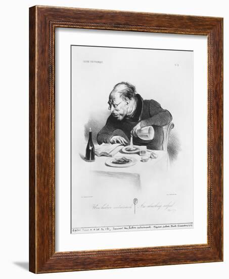 Galerie Physionomique, Une Lecture Entrainante, an Absorbing Subject, Plate 3, Le Charivari, 1836-Honore Daumier-Framed Giclee Print