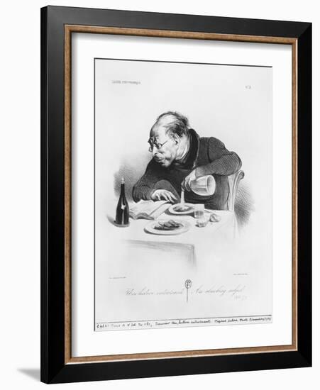 Galerie Physionomique, Une Lecture Entrainante, an Absorbing Subject, Plate 3, Le Charivari, 1836-Honore Daumier-Framed Giclee Print