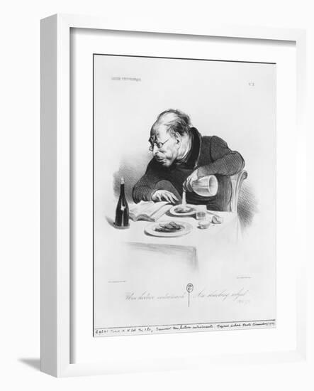 Galerie Physionomique, Une Lecture Entrainante, an Absorbing Subject, Plate 3, Le Charivari, 1836-Honore Daumier-Framed Giclee Print