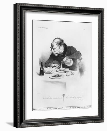 Galerie Physionomique, Une Lecture Entrainante, an Absorbing Subject, Plate 3, Le Charivari, 1836-Honore Daumier-Framed Giclee Print