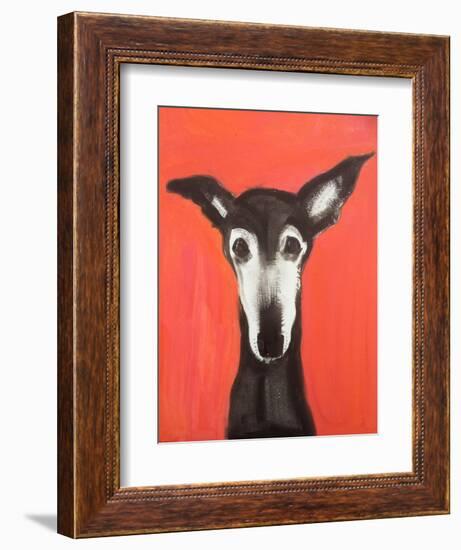 Galgo on Red-Sally Muir-Framed Giclee Print