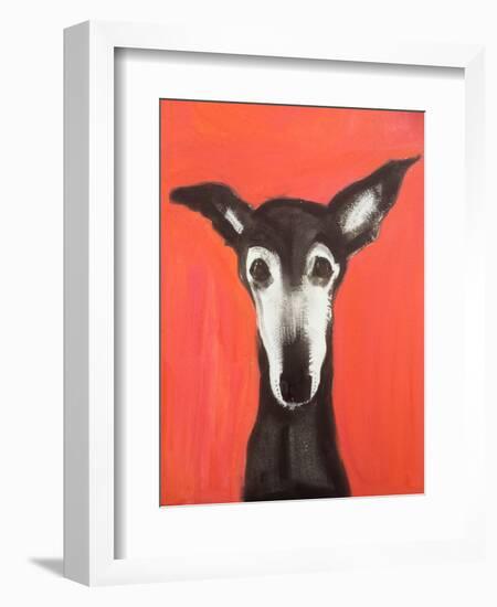 Galgo on Red-Sally Muir-Framed Giclee Print