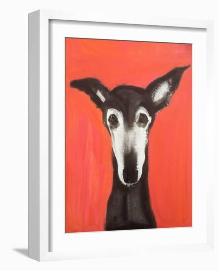 Galgo on Red-Sally Muir-Framed Giclee Print