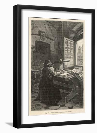 Galileo Calculates the Magnification of His Telescope-null-Framed Art Print