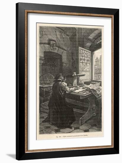 Galileo Calculates the Magnification of His Telescope-null-Framed Art Print